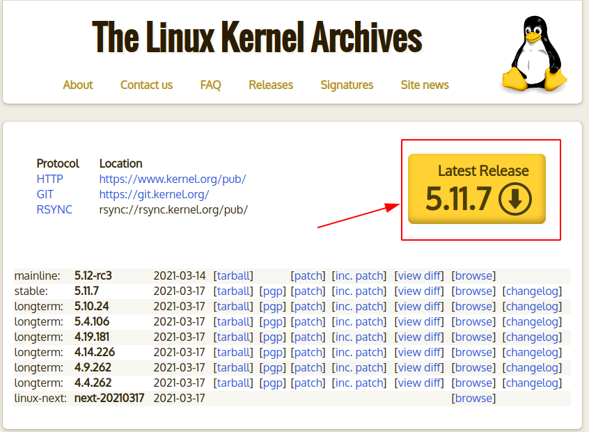 The Linux Kernel Archives 内核存档